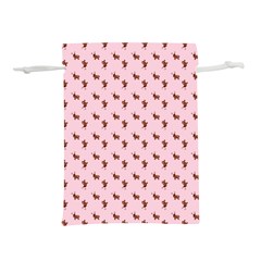 Kawaii Cute Deer Pink Lightweight Drawstring Pouch (l)