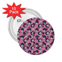 Vintage Floral And Goth Girl 2 25  Buttons (10 Pack) 