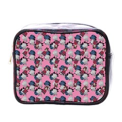 Vintage Floral And Goth Girl Mini Toiletries Bag (one Side) by snowwhitegirl