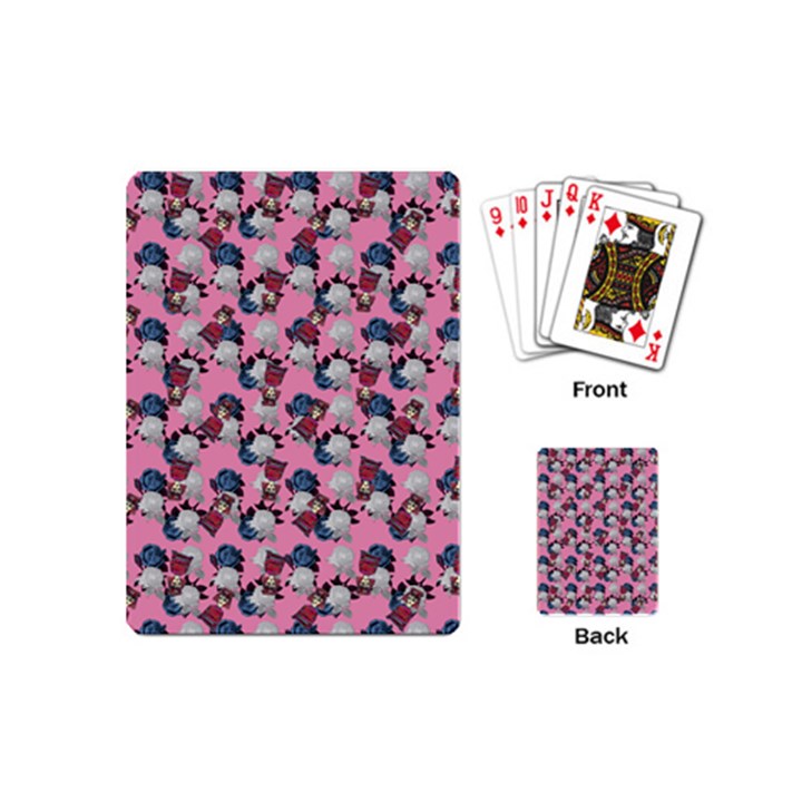 Vintage Floral And Goth Girl Playing Cards Single Design (Mini)