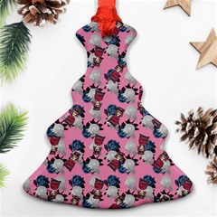 Vintage Floral And Goth Girl Ornament (christmas Tree) 