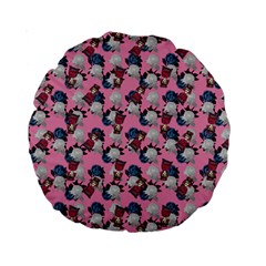 Vintage Floral And Goth Girl Standard 15  Premium Round Cushions by snowwhitegirl