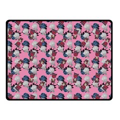 Vintage Floral And Goth Girl Double Sided Fleece Blanket (small)  by snowwhitegirl