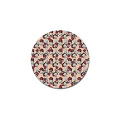 Vintage Floral And Goth Girl Peach Bg Golf Ball Marker by snowwhitegirl