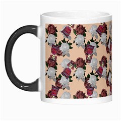 Vintage Floral And Goth Girl Peach Bg Morph Mugs by snowwhitegirl