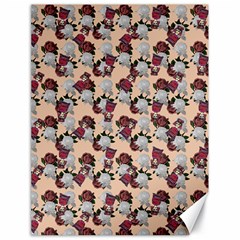 Vintage Floral And Goth Girl Peach Bg Canvas 18  X 24  by snowwhitegirl