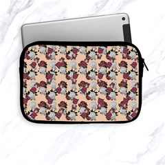 Vintage Floral And Goth Girl Peach Bg Apple Ipad Mini Zipper Cases by snowwhitegirl