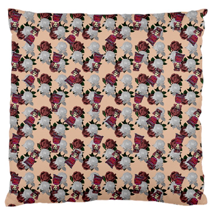 Vintage Floral And Goth Girl Peach Bg Standard Flano Cushion Case (One Side)