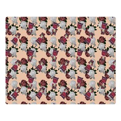 Vintage Floral And Goth Girl Peach Bg Double Sided Flano Blanket (large)  by snowwhitegirl