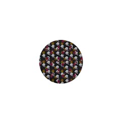 Vintage Floral And Goth Girl Grey Bg 1  Mini Buttons by snowwhitegirl