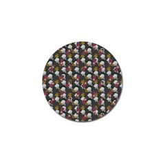 Vintage Floral And Goth Girl Grey Bg Golf Ball Marker by snowwhitegirl