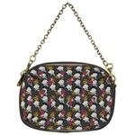 Vintage Floral And Goth Girl Grey Bg Chain Purse (One Side) Front