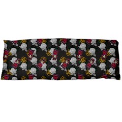 Vintage Floral And Goth Girl Grey Bg Body Pillow Case (dakimakura) by snowwhitegirl