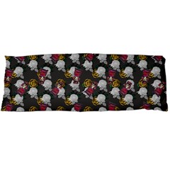 Vintage Floral And Goth Girl Grey Bg Body Pillow Case Dakimakura (two Sides) by snowwhitegirl