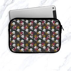 Vintage Floral And Goth Girl Grey Bg Apple Ipad Mini Zipper Cases by snowwhitegirl