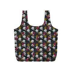 Vintage Floral And Goth Girl Grey Bg Full Print Recycle Bag (s) by snowwhitegirl