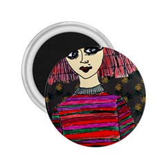 Floral Band Goth Girl Grey Bg 2 25  Magnets by snowwhitegirl