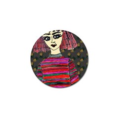 Floral Band Goth Girl Grey Bg Golf Ball Marker (10 Pack) by snowwhitegirl