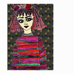 Floral Band Goth Girl Grey Bg Small Garden Flag (two Sides) by snowwhitegirl