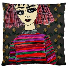 Floral Band Goth Girl Grey Bg Standard Flano Cushion Case (one Side) by snowwhitegirl