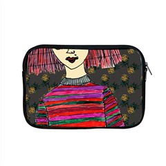 Floral Band Goth Girl Grey Bg Apple Macbook Pro 15  Zipper Case by snowwhitegirl