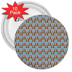 Girl Blue 3  Buttons (10 Pack)  by snowwhitegirl