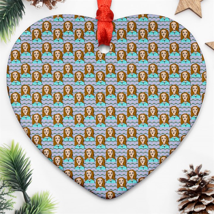 Girl Blue Heart Ornament (Two Sides)