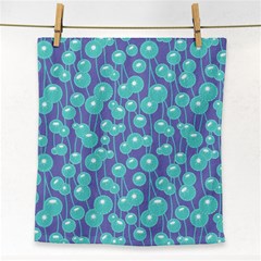 Blue Dandelions  Cute Plants Face Towel by SychEva