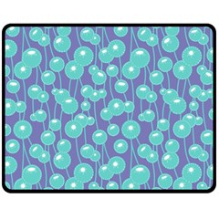 Blue Dandelions  Cute Plants Double Sided Fleece Blanket (medium)  by SychEva