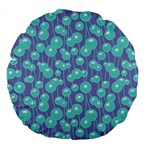 Blue Dandelions  Cute Plants Large 18  Premium Flano Round Cushions Front