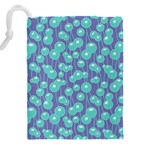 Blue Dandelions  Cute Plants Drawstring Pouch (4XL) Back