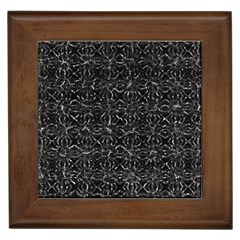 Dark Grunge Geometric Print Pattern Framed Tile by dflcprintsclothing