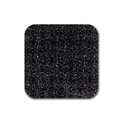 Dark Grunge Geometric Print Pattern Rubber Square Coaster (4 Pack)  by dflcprintsclothing