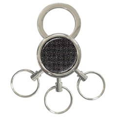 Dark Grunge Geometric Print Pattern 3-Ring Key Chain