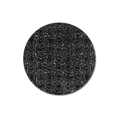 Dark Grunge Geometric Print Pattern Magnet 3  (round)