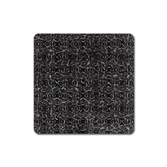 Dark Grunge Geometric Print Pattern Square Magnet