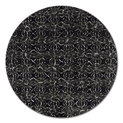 Dark Grunge Geometric Print Pattern Magnet 5  (Round)