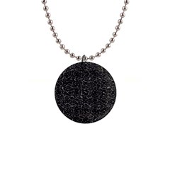 Dark Grunge Geometric Print Pattern 1  Button Necklace by dflcprintsclothing