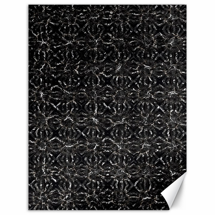 Dark Grunge Geometric Print Pattern Canvas 12  x 16 