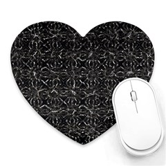 Dark Grunge Geometric Print Pattern Heart Mousepads