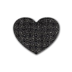 Dark Grunge Geometric Print Pattern Heart Coaster (4 Pack)  by dflcprintsclothing