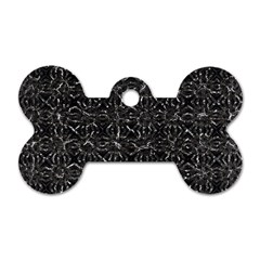 Dark Grunge Geometric Print Pattern Dog Tag Bone (one Side) by dflcprintsclothing