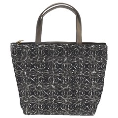 Dark Grunge Geometric Print Pattern Bucket Bag