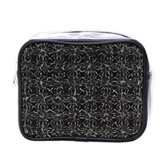 Dark Grunge Geometric Print Pattern Mini Toiletries Bag (One Side)