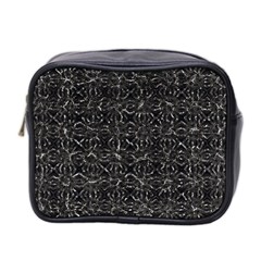 Dark Grunge Geometric Print Pattern Mini Toiletries Bag (Two Sides)