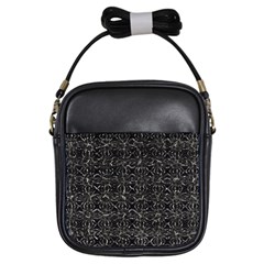 Dark Grunge Geometric Print Pattern Girls Sling Bag