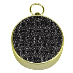 Dark Grunge Geometric Print Pattern Gold Compasses