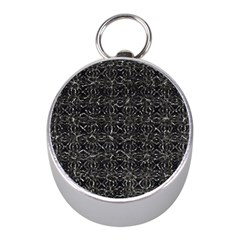 Dark Grunge Geometric Print Pattern Mini Silver Compasses