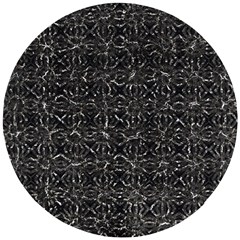 Dark Grunge Geometric Print Pattern Wooden Puzzle Round by dflcprintsclothing