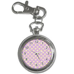 Yellow Hearts On A Light Purple Background Key Chain Watches by SychEva